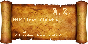 Müllner Klaudia névjegykártya